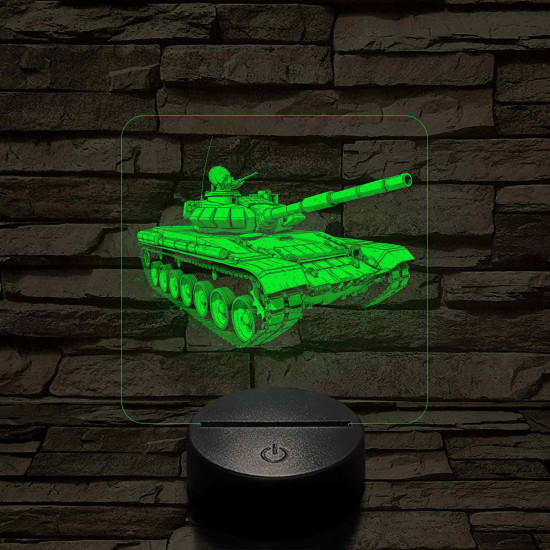 Tank T-72 7 színű, valósághűen gravírozott 3D led lámpa