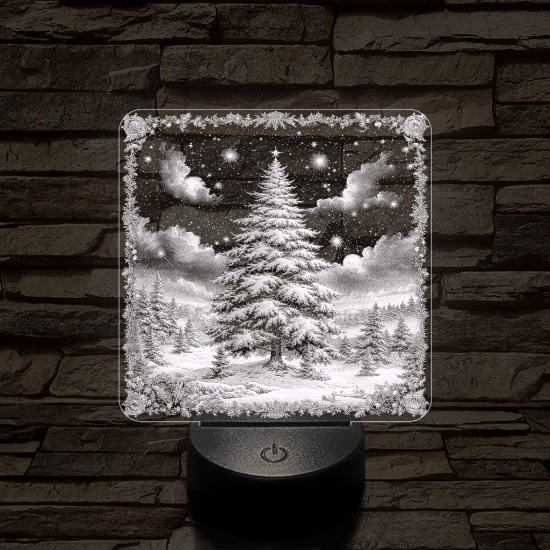 Az erdő karácsonyfája 7 színű valósághű 3D led lámpa