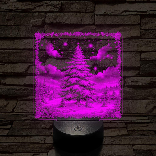 Az erdő karácsonyfája 7 színű valósághű 3D led lámpa