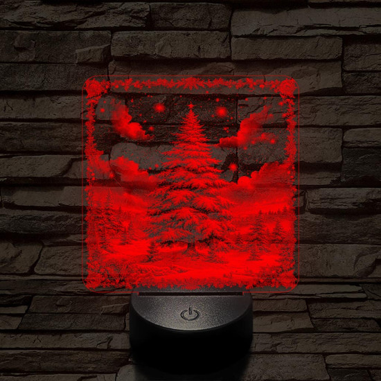 Az erdő karácsonyfája 7 színű valósághű 3D led lámpa