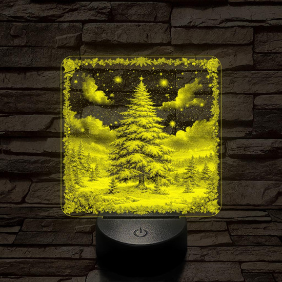 Az erdő karácsonyfája 7 színű valósághű 3D led lámpa