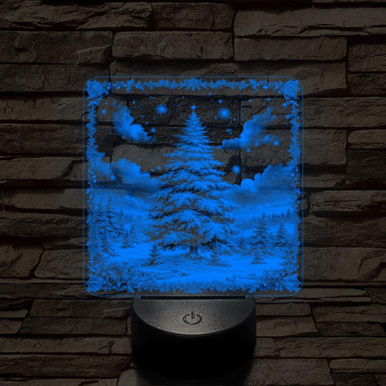 Az erdő karácsonyfája 7 színű valósághű 3D led lámpa