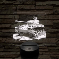 Tank T-34 7 színű, valósághűen gravírozott 3D led lámpa