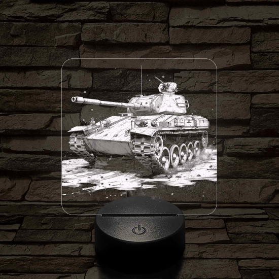 Tank T-34 7 színű, valósághűen gravírozott 3D led lámpa