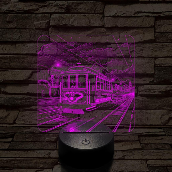 California-i villamos 7 színű, valósághűen gravírozott 3D led lámpa