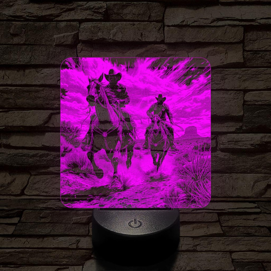 Cowboy-ok akcióban 7 színű valósághű 3D led lámpa