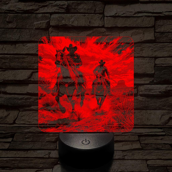 Cowboy-ok akcióban 7 színű valósághű 3D led lámpa