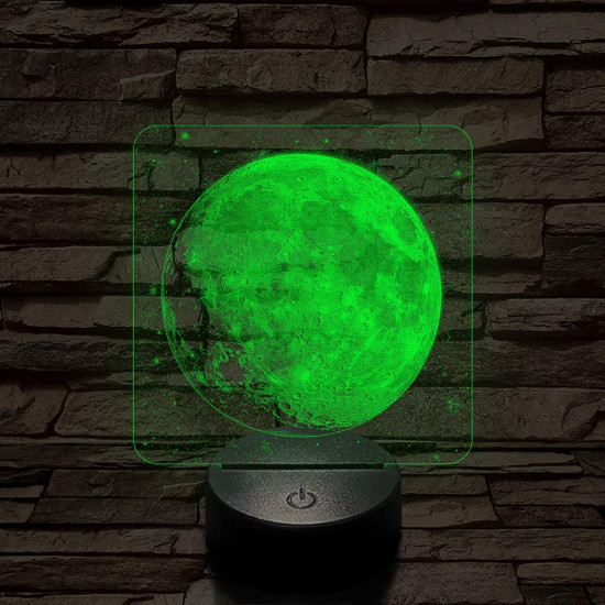 A Hold teljes pompájában 7 színű valósághű 3D led lámpa