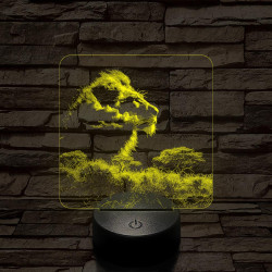 Oroszlán a szavannák királya 7 színű valósághű 3D led lámpa