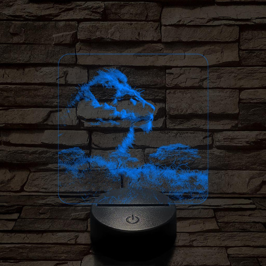 Oroszlán a szavannák királya 7 színű valósághű 3D led lámpa