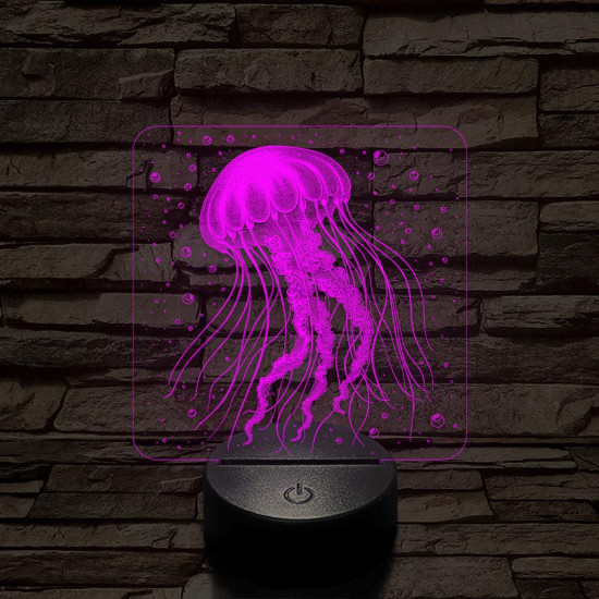 Tengeri medúza 7 színű valósághű 3D led lámpa