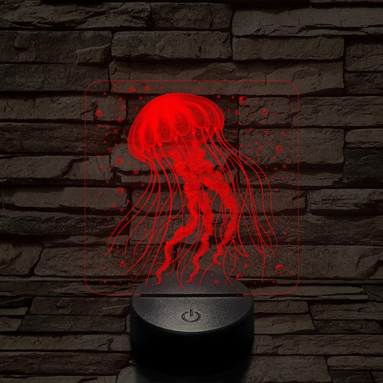 Tengeri medúza 7 színű valósághű 3D led lámpa