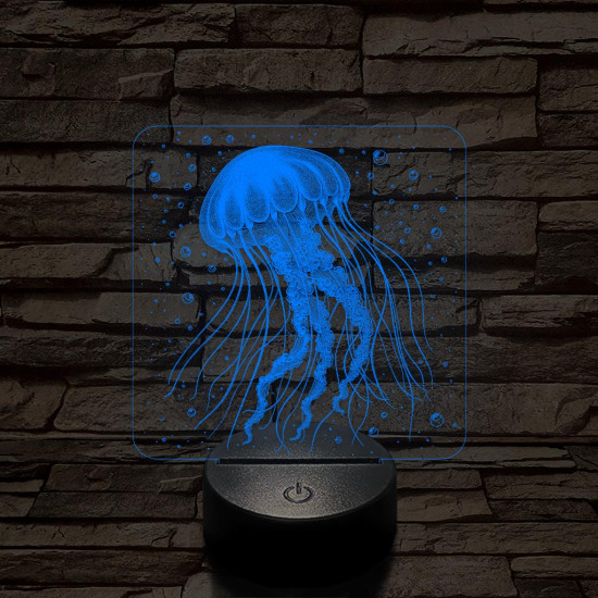 Tengeri medúza 7 színű valósághű 3D led lámpa
