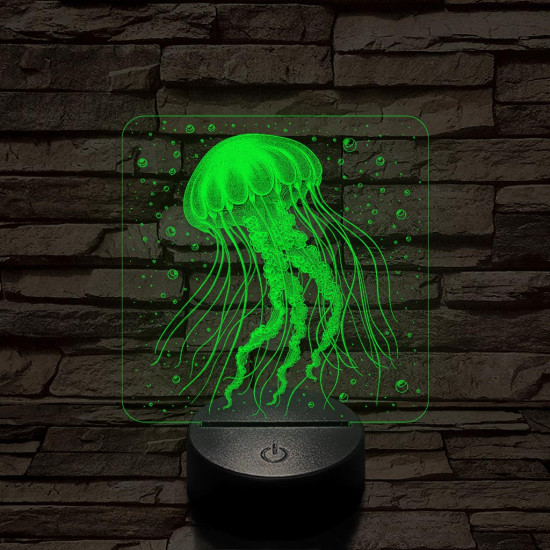 Tengeri medúza 7 színű valósághű 3D led lámpa