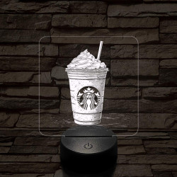 Habos jegeskávé 7 színű valósághű 3D led lámpa