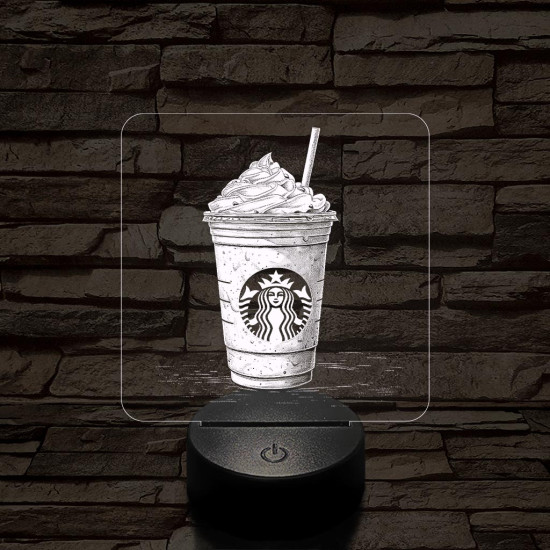 Habos jegeskávé 7 színű valósághű 3D led lámpa