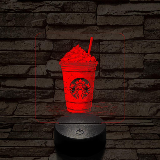 Habos jegeskávé 7 színű valósághű 3D led lámpa