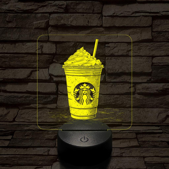 Habos jegeskávé 7 színű valósághű 3D led lámpa