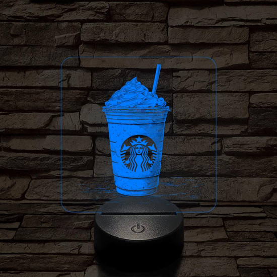 Habos jegeskávé 7 színű valósághű 3D led lámpa