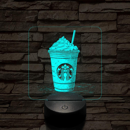 Habos jegeskávé 7 színű valósághű 3D led lámpa