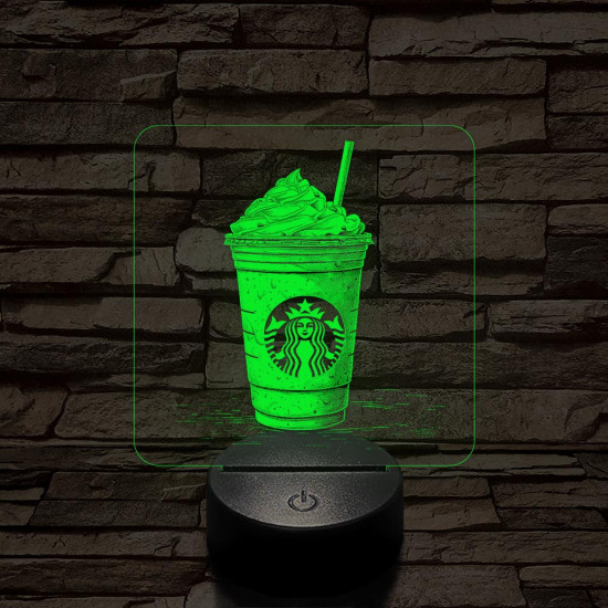 Habos jegeskávé 7 színű valósághű 3D led lámpa