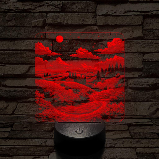 Vidéki táj 7 színű valósághű 3D led lámpa