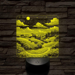 Vidéki táj 7 színű valósághű 3D led lámpa