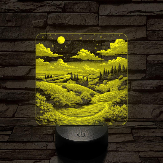 Vidéki táj 7 színű valósághű 3D led lámpa