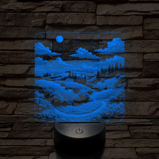 Vidéki táj 7 színű valósághű 3D led lámpa
