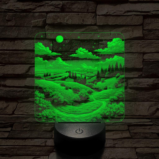 Vidéki táj 7 színű valósághű 3D led lámpa