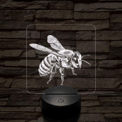 Méhecske 7 színű valósághű 3D led lámpa