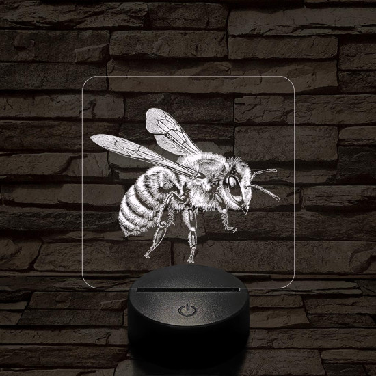 Méhecske 7 színű valósághű 3D led lámpa