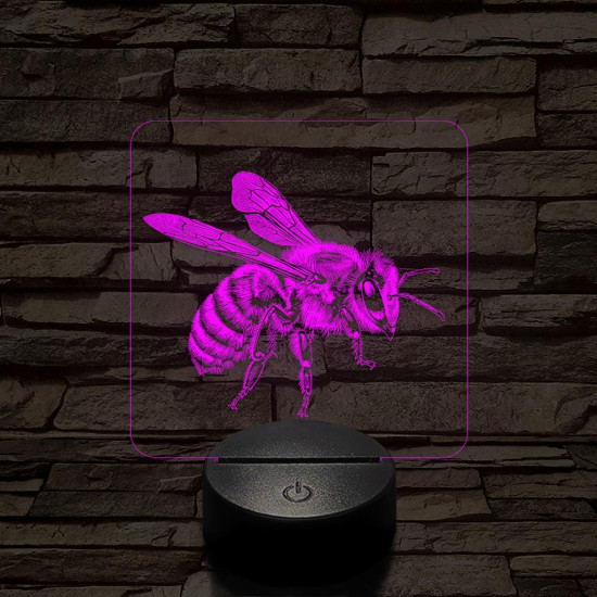 Méhecske 7 színű valósághű 3D led lámpa