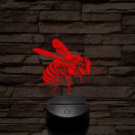 Méhecske 7 színű valósághű 3D led lámpa