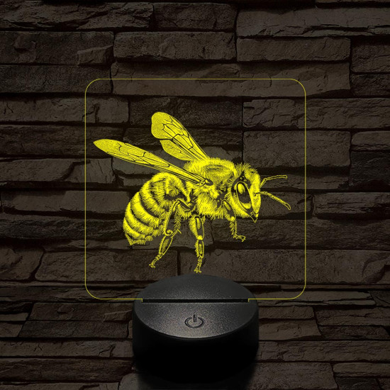 Méhecske 7 színű valósághű 3D led lámpa