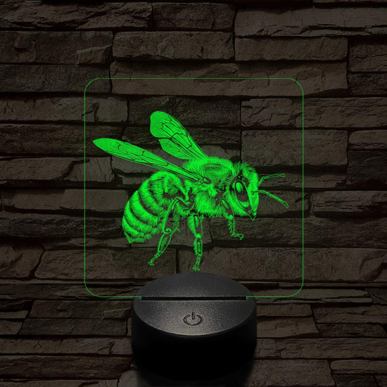 Méhecske 7 színű valósághű 3D led lámpa