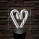 Szív cukorbot 7 színű valósághű 3D led lámpa