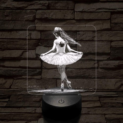 Balerína 7 színű valósághű 3D led lámpa