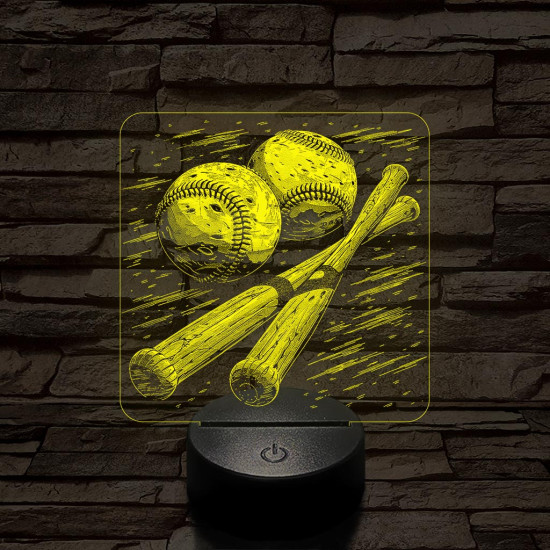 Baseball 7 színű valósághű 3D led lámpa