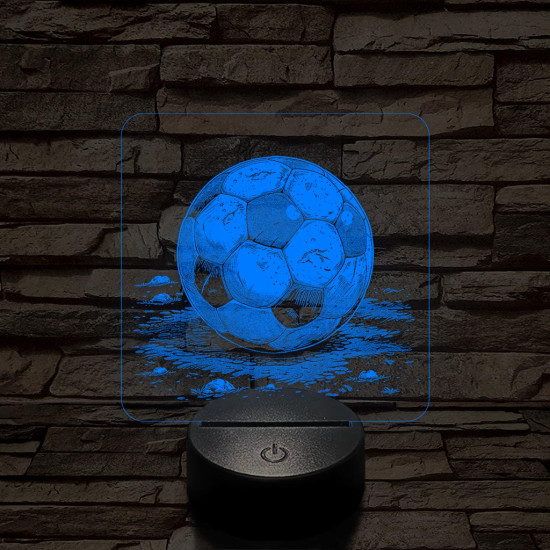 Focilabda 7 színű valósághű 3D led lámpa