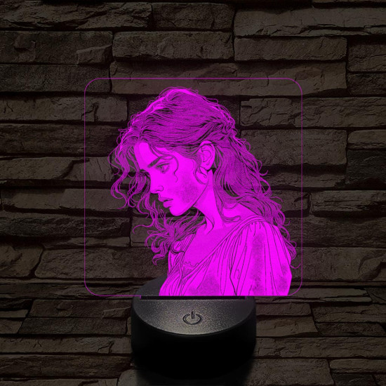 Csinos karakter 7 színű valósághű 3D led lámpa