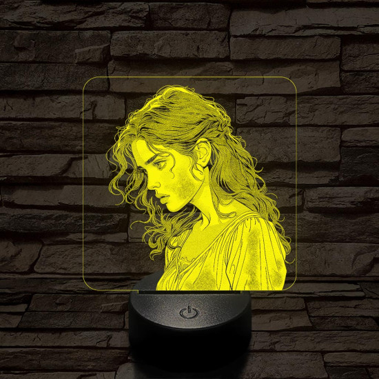 Csinos karakter 7 színű valósághű 3D led lámpa