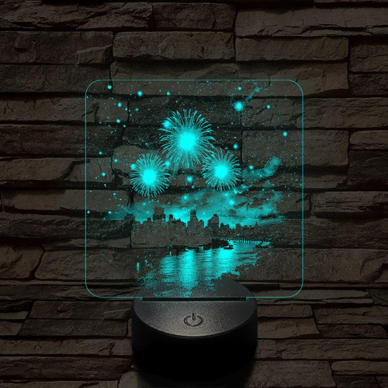 Újévi tüzijáték New York felett 7 színű valósághű 3D led lámpa