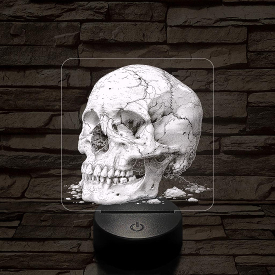 Az idő koponyája 7 színű valósághű 3D led lámpa