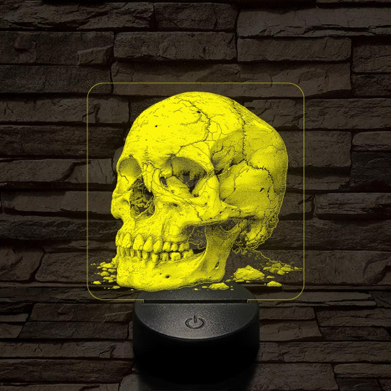 Az idő koponyája 7 színű valósághű 3D led lámpa