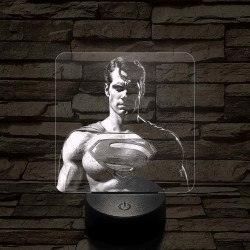 Superman 7 színű valósághű 3D led lámpa