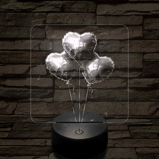 Szívlufik 7 színű 3D led lámpa