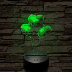Szívlufik 7 színű 3D led lámpa