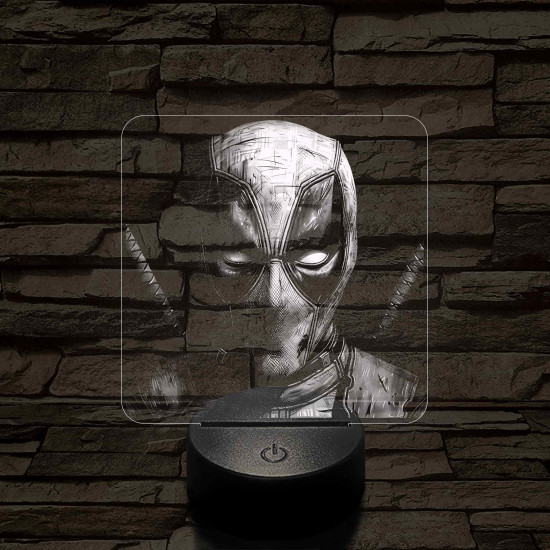 Deadpool 7 színű valósághű 3D led lámpa