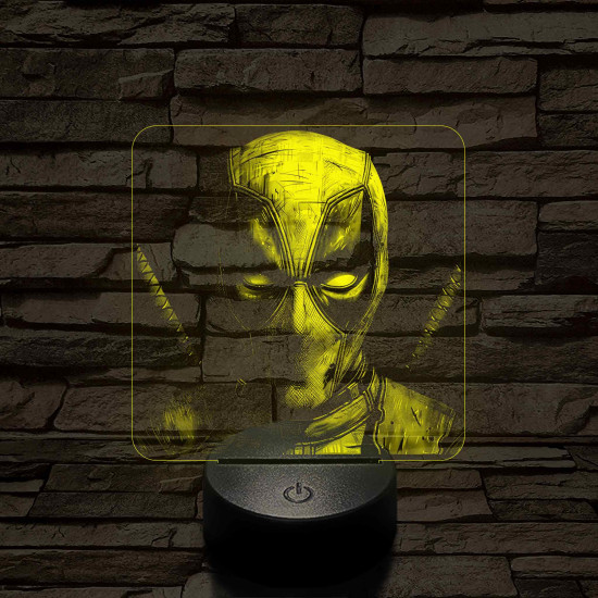 Deadpool 7 színű valósághű 3D led lámpa